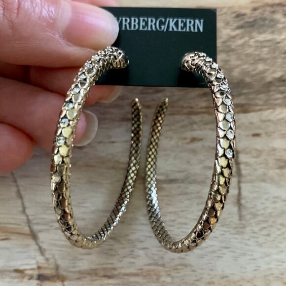 Dyrberg/Kern Syspila Snake large hoop earrings Swarovski crystal eyes - Picture 10 of 13